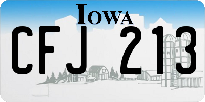 IA license plate CFJ213