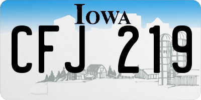 IA license plate CFJ219