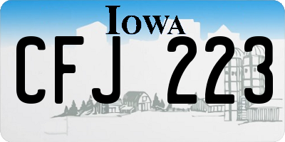 IA license plate CFJ223