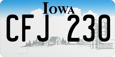 IA license plate CFJ230