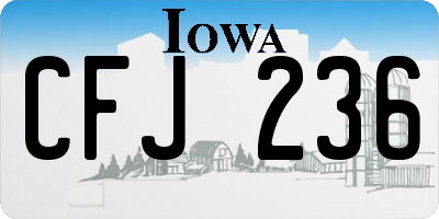IA license plate CFJ236