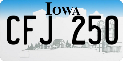 IA license plate CFJ250
