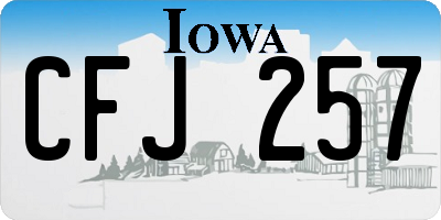 IA license plate CFJ257