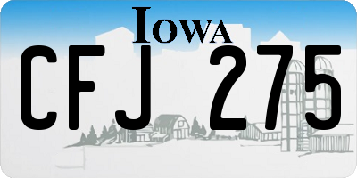 IA license plate CFJ275