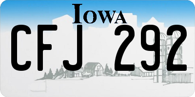 IA license plate CFJ292