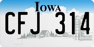 IA license plate CFJ314