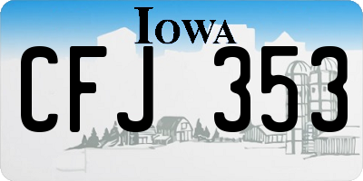IA license plate CFJ353