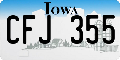 IA license plate CFJ355