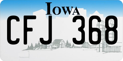 IA license plate CFJ368