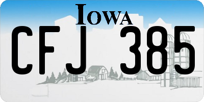 IA license plate CFJ385
