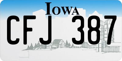 IA license plate CFJ387