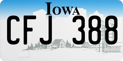 IA license plate CFJ388