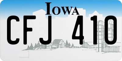 IA license plate CFJ410