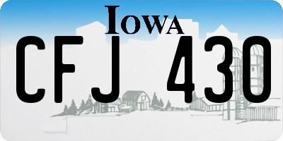IA license plate CFJ430
