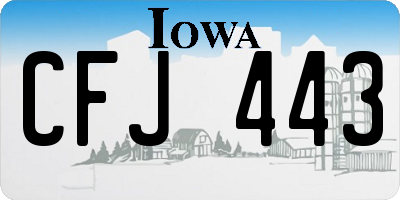 IA license plate CFJ443
