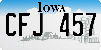 IA license plate CFJ457