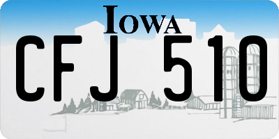 IA license plate CFJ510