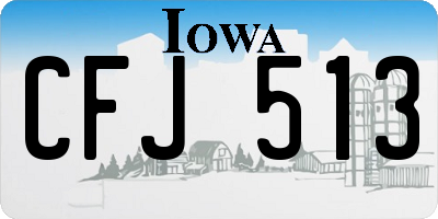 IA license plate CFJ513