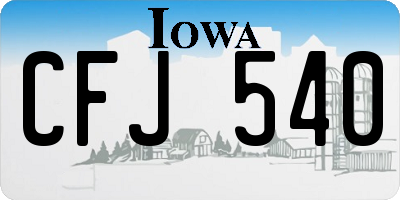 IA license plate CFJ540
