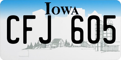 IA license plate CFJ605