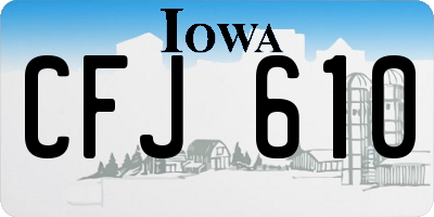 IA license plate CFJ610
