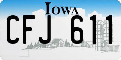 IA license plate CFJ611