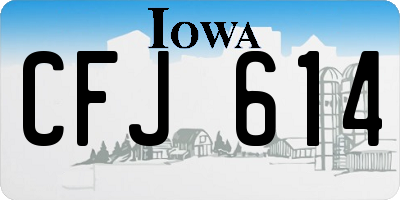 IA license plate CFJ614