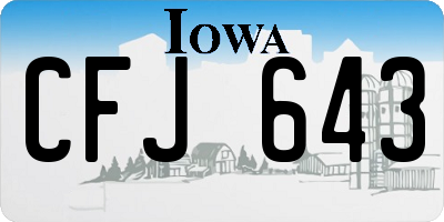 IA license plate CFJ643