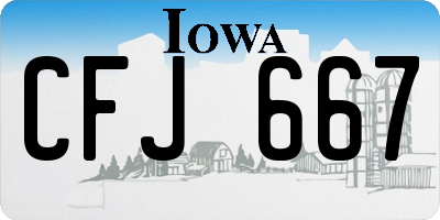 IA license plate CFJ667