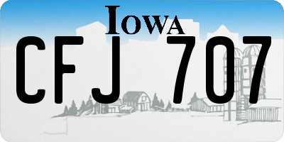 IA license plate CFJ707