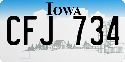 IA license plate CFJ734