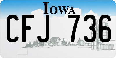IA license plate CFJ736