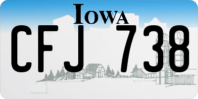IA license plate CFJ738