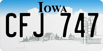 IA license plate CFJ747