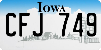 IA license plate CFJ749