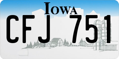 IA license plate CFJ751