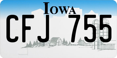 IA license plate CFJ755