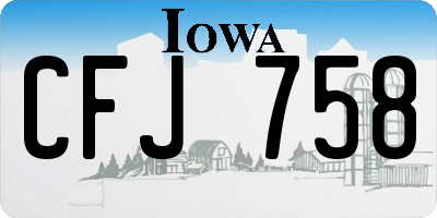 IA license plate CFJ758