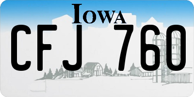IA license plate CFJ760