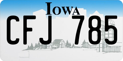 IA license plate CFJ785