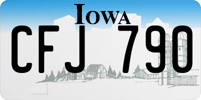 IA license plate CFJ790