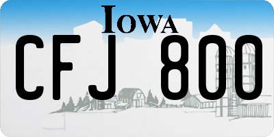 IA license plate CFJ800