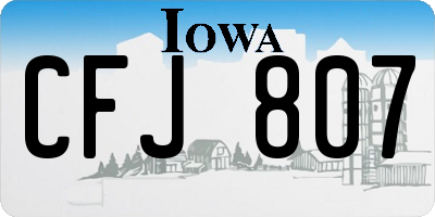 IA license plate CFJ807