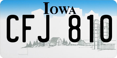 IA license plate CFJ810
