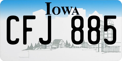 IA license plate CFJ885
