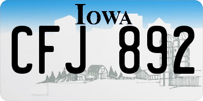 IA license plate CFJ892