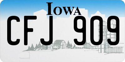 IA license plate CFJ909