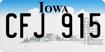 IA license plate CFJ915