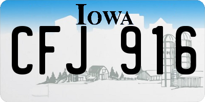 IA license plate CFJ916