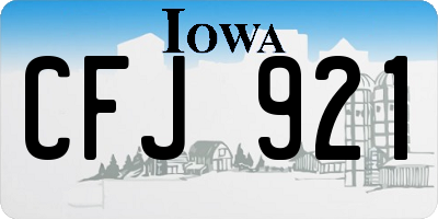 IA license plate CFJ921